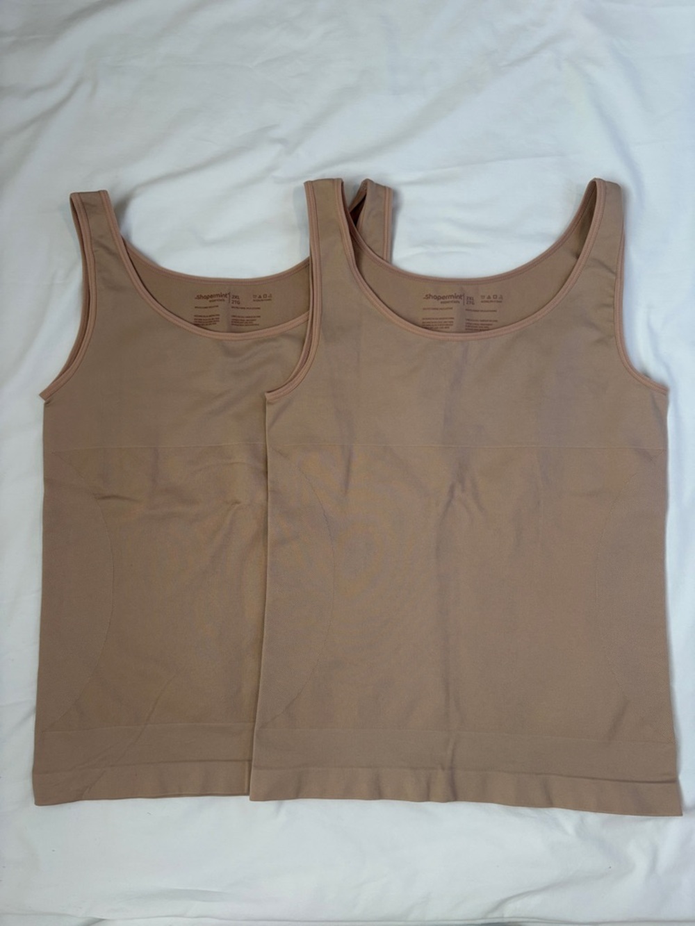 Shapermint Essentials Shaping Smoothing Tanks Oatmeal Size 2XL Set of 2 Bundle